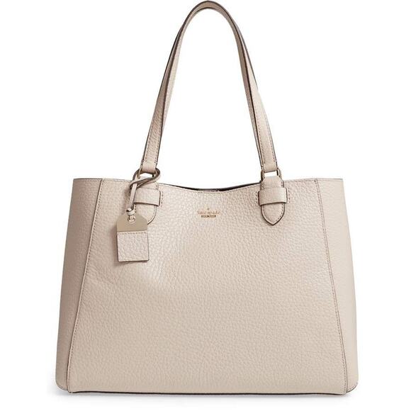 Women's Kate Spade Carter Street Tyler Leather Tote Bag in Cream Quiet Luxury - Picture 1 of 5